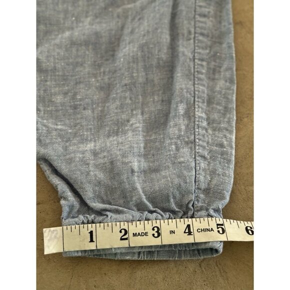 Athleta Cabo Joggers Women’s 4P Chambray Blue Pull-On Pants 100% Linen - Picture 13 of 13